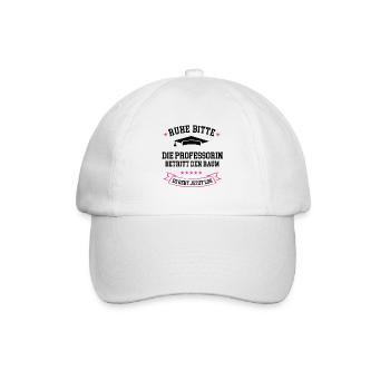 Professorin Uni Uniprofessorin Dozentin Frau Prof - Baseballkappe - Weiß/Weiß - Vorne