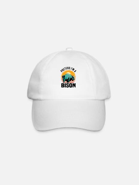 Büffel Bison Ochse Indianer Amerikanisch - Baseballkappe - Weiß/Weiß