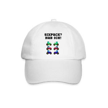 trecker sixpack kinder traktor - Baseballkappe - Weiß/Weiß - Vorne