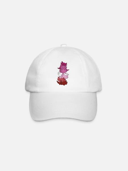 Lipstick Lesbische Flagge June Pride LGBTQ Axolotl - Baseballkappe - Weiß/Weiß