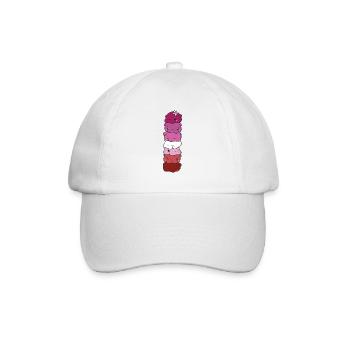 Lipstick Lesbische Flagge Pride LGBTQ süße Hippo - Baseballkappe - Weiß/Weiß - Vorne