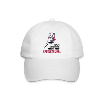 Bergwandern alpin Berghütte Apfelstrudel Brotzeit - Baseballkappe - Weiß/Weiß - Vorne
