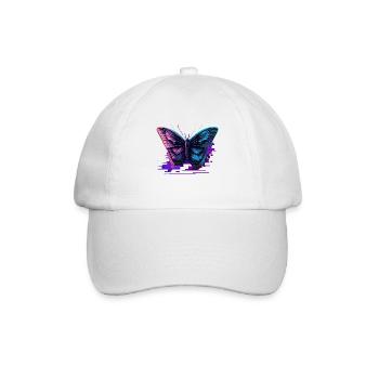 Schmetterling Retro Farbtöne - Baseballkappe - Weiß/Weiß - Vorne