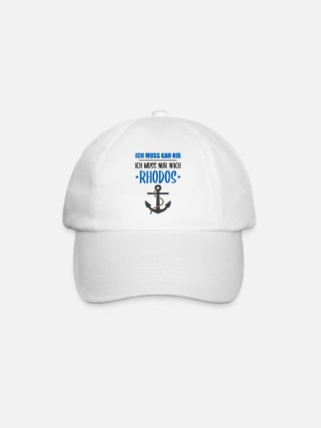 Rhodos Insel Lustiger Spruch Urlaub Geschenk - Baseballkappe - Weiß/Weiß