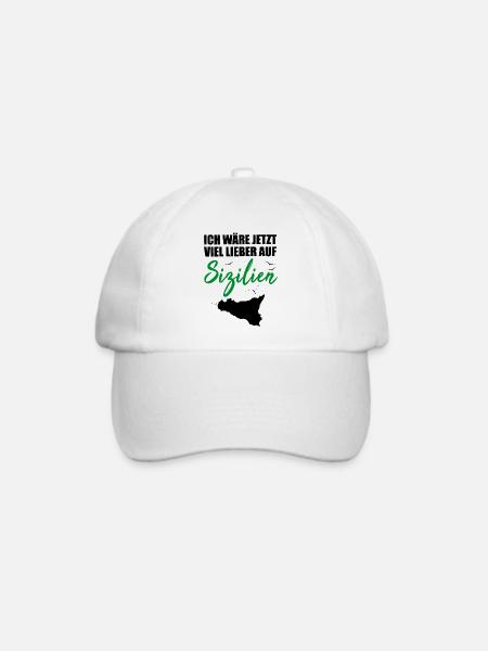 Sizilien Lustiger Spruch Italien Urlaub Geschenk - Baseballkappe - Weiß/Weiß