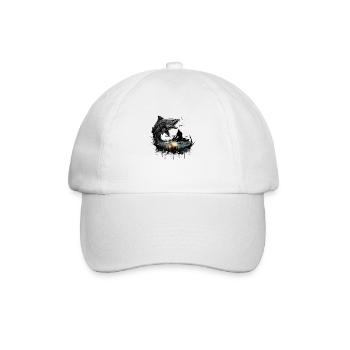 Schönes Fisch Desing für Hechtangler und Raubfisch - Baseballkappe - Weiß/Weiß - Vorne
