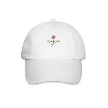 Blumen Nelke Herzschlag - Baseballkappe - Weiß/Weiß - Vorne