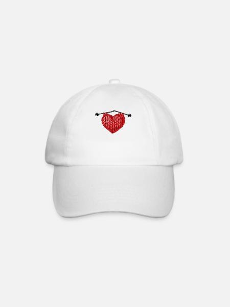 Knitting Knitter Heart Knitting - Baseballkappe - Weiß/Weiß