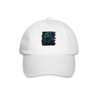 Jackson Chameleon Dystopische Vaporwave - Baseballkappe - Weiß/Weiß - Vorne