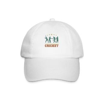 Cricket Spieler Sport - Baseballkappe - Weiß/Weiß - Vorne