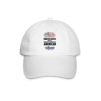 Geboren Finnisch Finnland Amerikanisch USA - Baseballkappe - Weiß/Weiß - Vorne