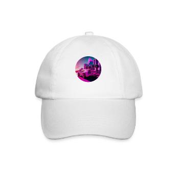 Retro Wave Supercar Vaporwave - Baseballkappe - Weiß/Weiß - Vorne