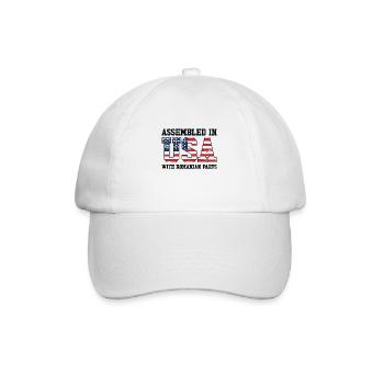geboren rumänisch Rumänien amerikanisch USA - Baseballkappe - Weiß/Weiß - Vorne