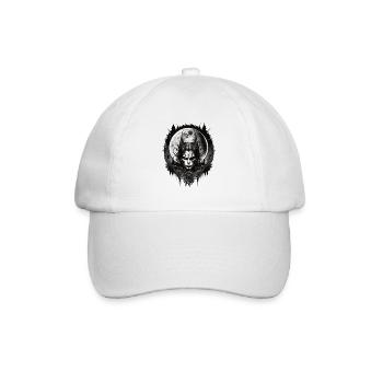 Gothic Dämon Vampir Vollmond Demon Full Moon - Baseballkappe - Weiß/Weiß - Vorne