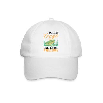 Frosch Geschenk Laubfrosch - Baseballkappe - Weiß/Weiß - Vorne