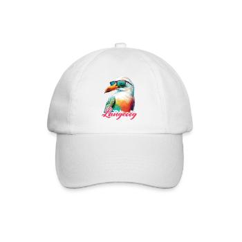 Langeoog Urlaub coole bunte Möwe mit Sonnenbrille - Baseballkappe - Weiß/Weiß - Vorne