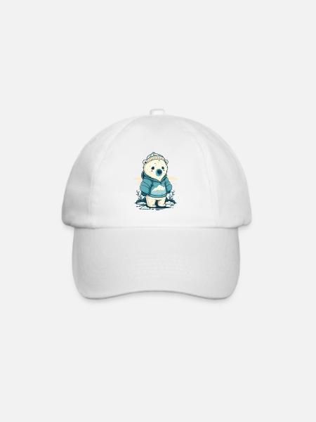 Einsamer kleiner Eisbär - Baseballkappe - Weiß/Weiß