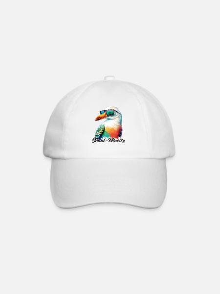 Graal Müritz Urlaub coole Möwe mit Sonnenbrille - Baseballkappe - Weiß/Weiß