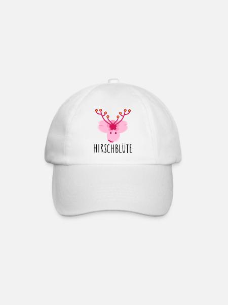 Lustige Kirschblüte als Hirsch - Baseballkappe - Weiß/Weiß