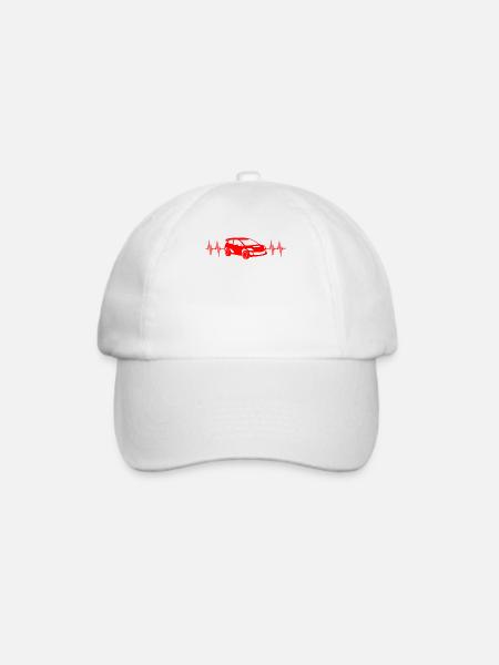 Rennwagen Fahrer EKG Linie Rallye Geschenk - Baseballkappe - Weiß/Weiß