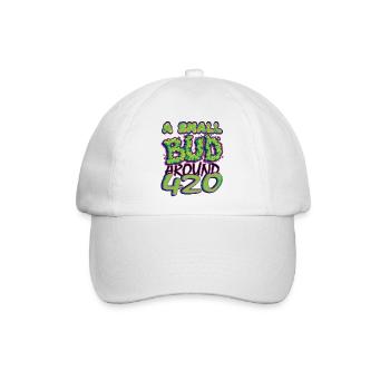 MARIHUANA SMOKE 420 CANNABIS WEED HANF DESIGN - Baseballkappe - Weiß/Weiß - Vorne