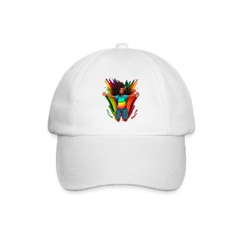Vielfalt, Diversität, BLM, Regenbogen - Baseballkappe - Weiß/Weiß - Vorne