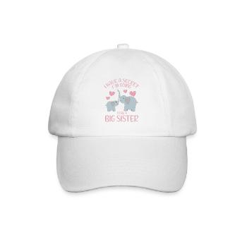 I Have A Secret Im Going To Be A Big Sister - Baseballkappe - Weiß/Weiß - Vorne