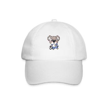 Süßer Kawaii Koala mit Handball und Fußball Design - Baseballkappe - Weiß/Weiß - Vorne