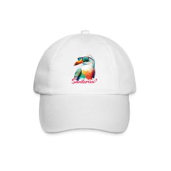 Santorini Griechenland Urlaub Möwe Sonnenbrille - Baseballkappe - Weiß/Weiß - Vorne
