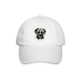 Boxer Hund - Baseballkappe - Weiß/Weiß - Vorne
