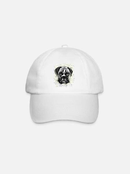 Boxer Hund - Baseballkappe - Weiß/Weiß