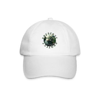 Preserve Protect Nature Naturbewusstsein bewahren - Baseballkappe - Weiß/Weiß - Vorne