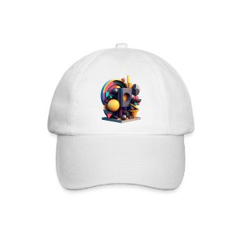 3D - Baseballkappe - Weiß/Weiß - Vorne