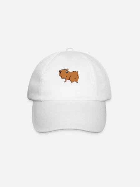 Capybara von hinten - Capybara Hintern - Baseballkappe - Weiß/Weiß