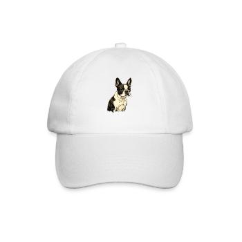 Boston Terrier - Baseballkappe - Weiß/Weiß - Vorne