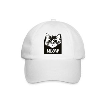 Miau-Katze - Baseballkappe - Weiß/Weiß - Vorne