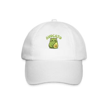 Avocato Avocado Katze lustige Essen grün - Baseballkappe - Weiß/Weiß - Vorne