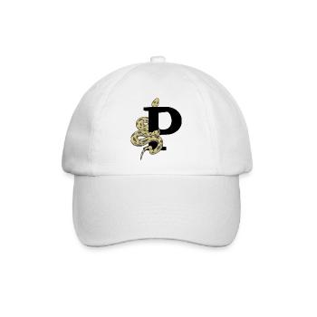 Buchstabe p Schlange - Baseballkappe - Weiß/Weiß - Vorne