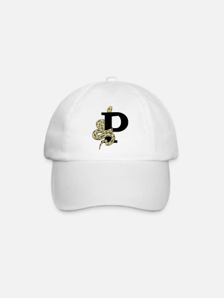 Buchstabe p Schlange - Baseballkappe - Weiß/Weiß