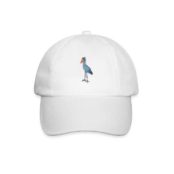 Zeichnung eines Schuhschnabel - Baseballkappe - Weiß/Weiß - Vorne