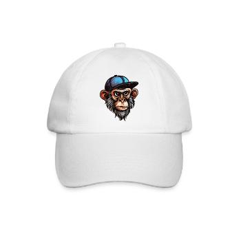 Lustiger Affe - Baseballkappe - Weiß/Weiß - Vorne