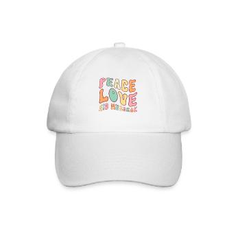 Frieden, Liebe, Eid Mubarak, bunte, wellenförmige Art Muslime - Baseballkappe - Weiß/Weiß - Vorne