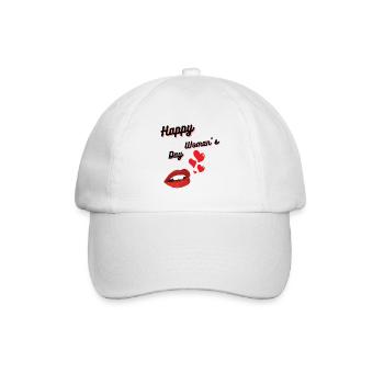 Alles Gute zum Frauentag Lippen und Herzen - Baseballkappe - Weiß/Weiß - Vorne