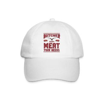 Metzger Fleischer Sprücher I Metzgerei - Baseballkappe - Weiß/Weiß - Vorne
