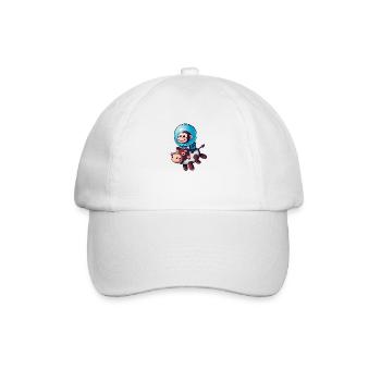 Affe auf Kuh Rakete Schuttle Astronaut Kosmonaut - Baseballkappe - Weiß/Weiß - Vorne
