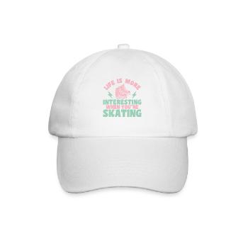 Rollerskates Interessanter Wenn Man Skatet Geschen - Baseballkappe - Weiß/Weiß - Vorne