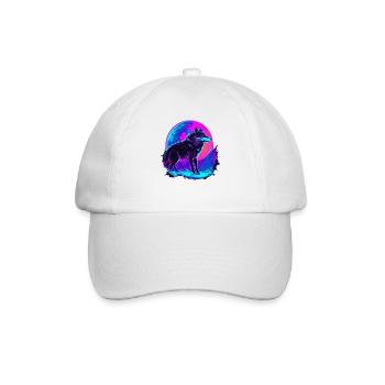 Colorful Wolf Neon Moon Synthwave - Baseballkappe - Weiß/Weiß - Vorne