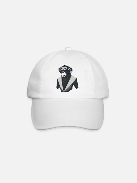 Affe der modernen Kunst - Baseballkappe - Weiß/Weiß
