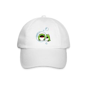 Kawaii Frosch - Baseballkappe - Weiß/Weiß - Vorne