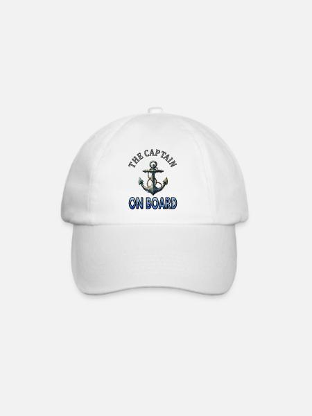 The captain on board Boot Kapitän Anker Geschenk - Baseballkappe - Weiß/Weiß